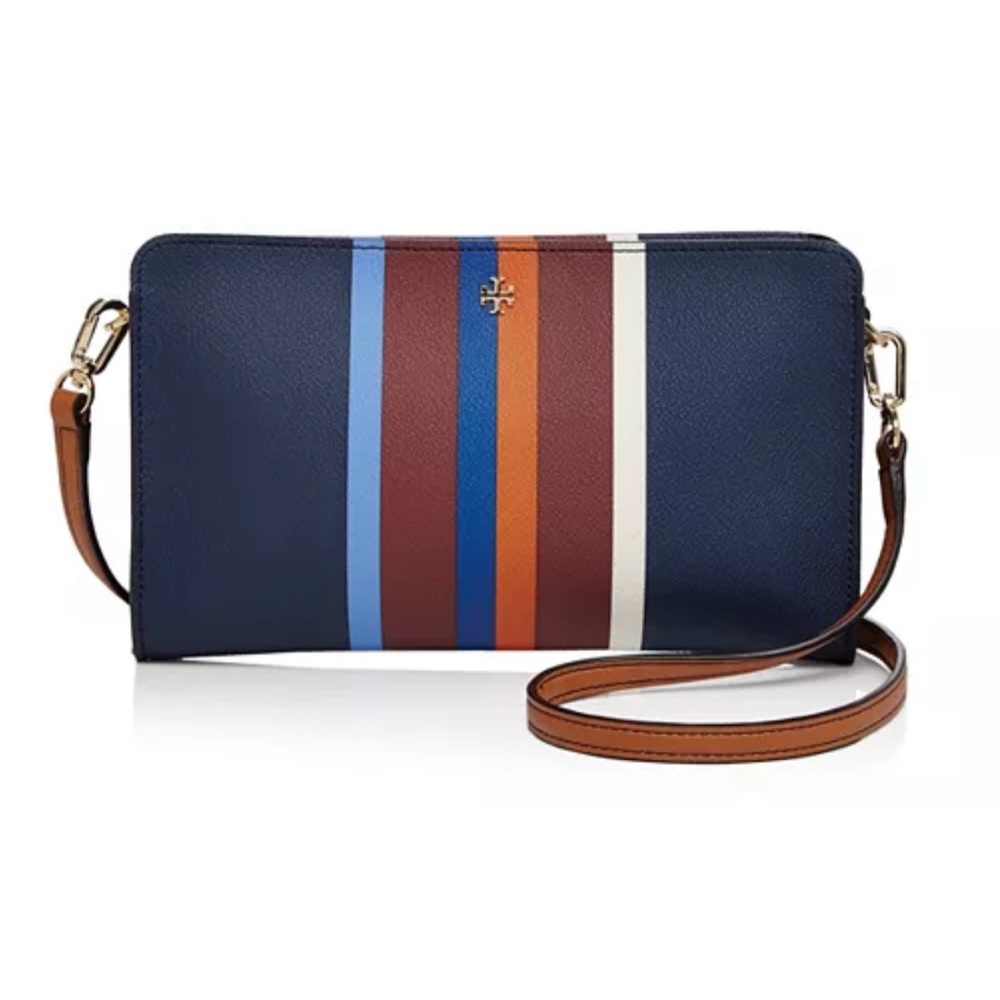 Tory Burch Navy Multi-Stripe Crossbody Bag